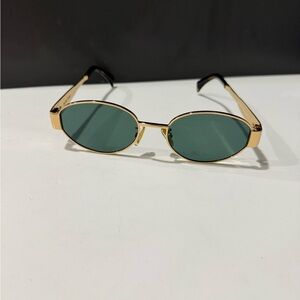 Celine Gold Frame Sunglasses with Green Lenses